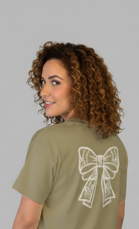 OVERSIZE DAMA LAZO PUNTO CORAZON EN PECHO Y ESPALDA