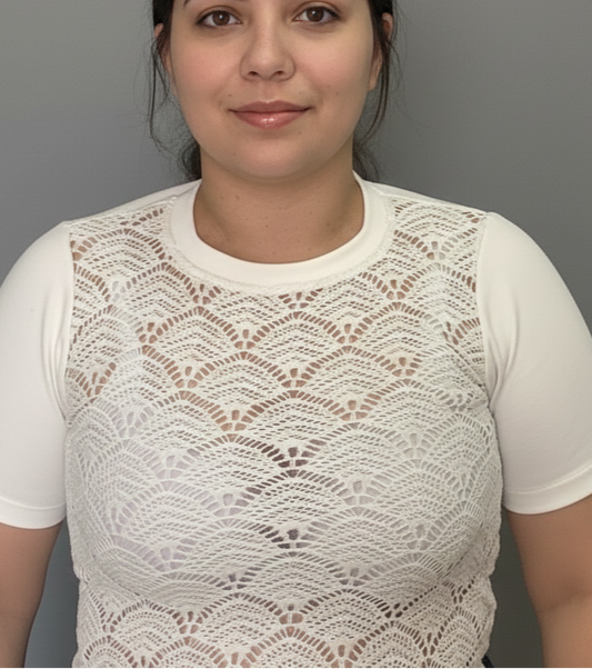 BLUSA PLUS FRENTE EN CROCHET