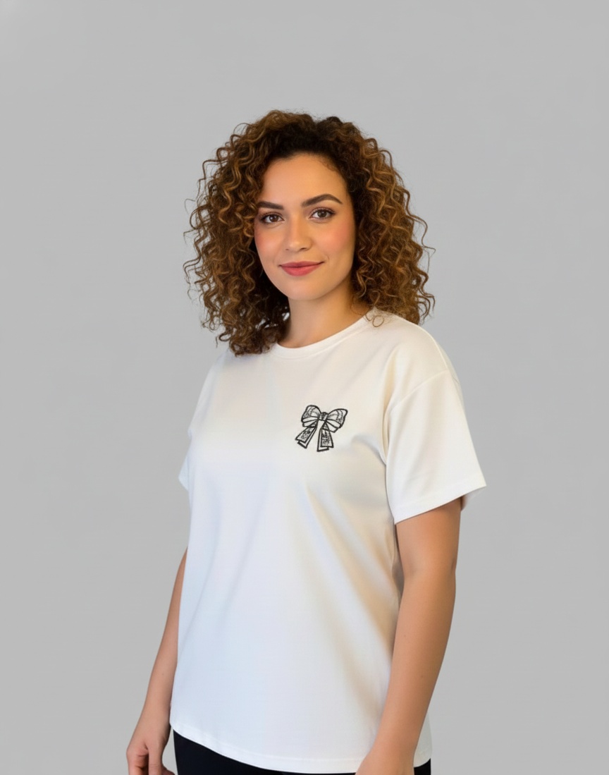 OVERSIZE DAMA LAZO PUNTO CORAZON EN PECHO Y ESPALDA