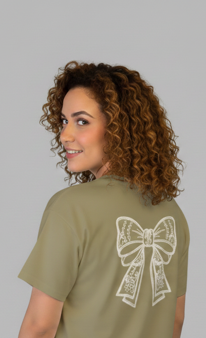 OVERSIZE DAMA LAZO PUNTO CORAZON EN PECHO Y ESPALDA