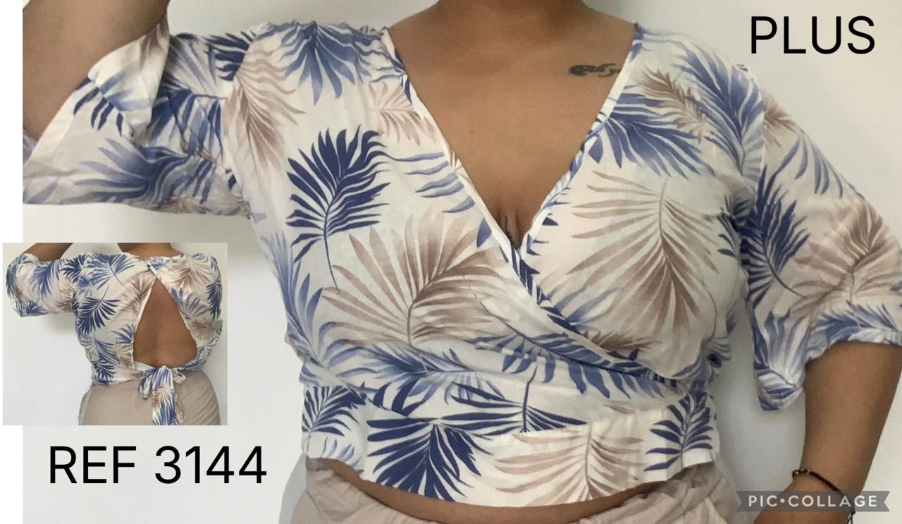 3144 - BLUSA PLUS FLORAL
